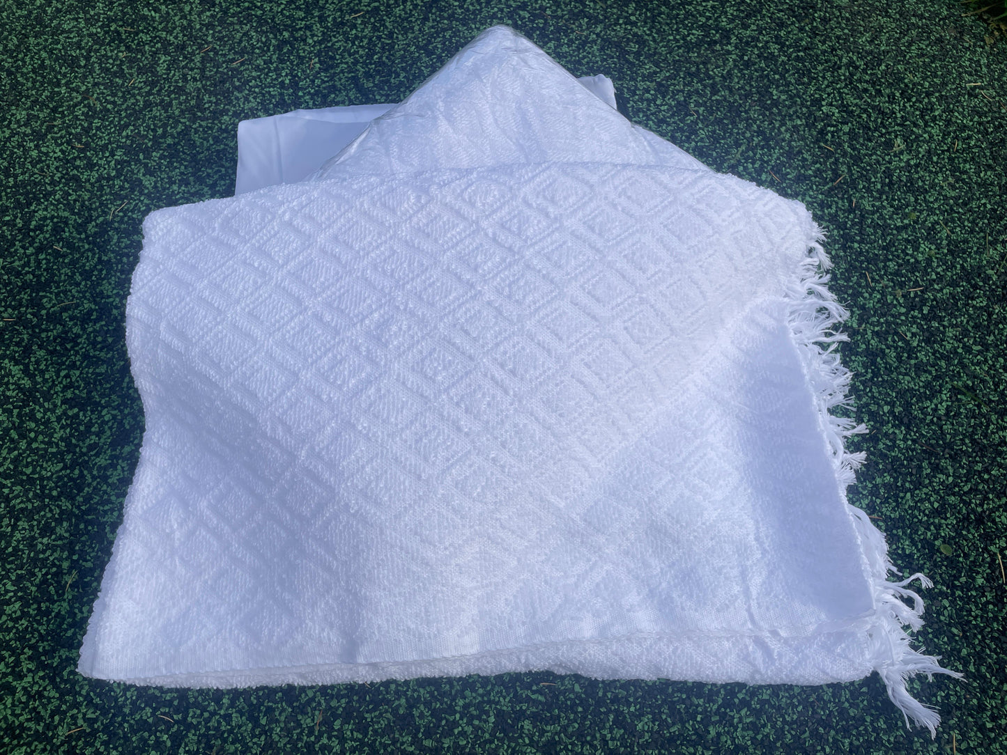 Premium Cotton Towel Ihram (Bricks Pattern) for Hajj & Umrah – 1200gm, 210cm x 110cm